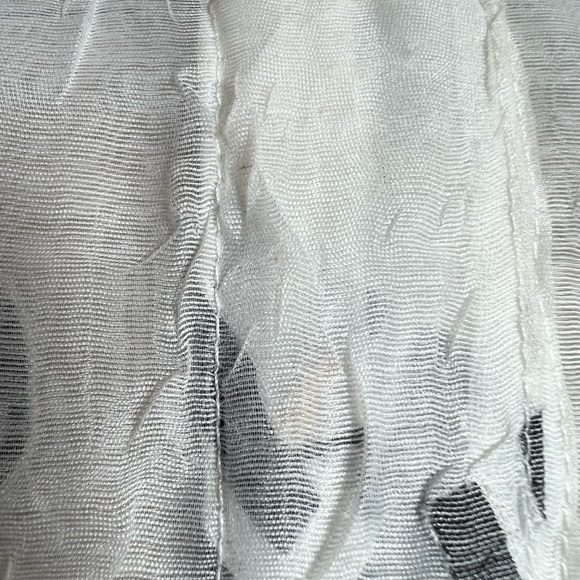 White with Gray Leaf Design Jacket L - Picture 10 of 15